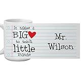 Let's Make Memories Personalized Teaching Takes Heart Mug - Teacher Appreciation Gift - Coffee Mug For Teachers