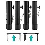 ruiru bro Table Leg Extenders for Folding Tables Straight/Bent Leg,Heavy Duty Folding Table Leg Risers/Extensions,2 Levels/Heights Adjustable Table Risers-Ideal for Improving Your Back Pain(4-Pack)