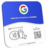 Tap NFC Review Plate for Google by NUUBIZ - Boost Reviews & SEO Instantly– Real-Time Analytics–Compatible with All Phones–Reusable NFC & QR– Adhesive/Stand– Ideal for Retail & Service Businesses