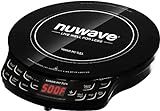 Nuwave Flex Precision Induction Cooktop, 10.25” Shatter-Proof Ceramic Glass, 6.5” Heating Coil, 45 Temps from 100°F to 500°F, 3 Wattage Settings 600, 900 & 1300 Watts, Black