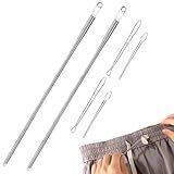 6pcs Drawstring Threader Tool, 3 Designs Rope Threader Clip Easy Insert Drawstring Puller Tweezers String Replacement Threading Tool for Hoodies Pants Jackets Coat Sweatpants
