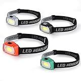 Lichamp Camping Headlamp Flashlight 4 Pack, Outdoor Battery Powered Head Lamp Gear for Running, Reading, Hiking, Walking, Climbing, Fishing, Hunting, Jogging, Headlight Multipack for Adults, Kids