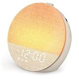 Geuuap Sunrise Alarm Clock White Noise Machine | Natural Wake-Up Light for Bedroom with 30 Soothing Sleep Aids, Bluetooth Speaker, Dimmable Clock, Screen-Free Design for Baby Adults Kids-Khaki