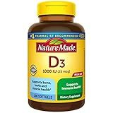 Nature Made Vitamin D3 1000 IU (25 mcg), Vitamin D Supplement for Bone, Teeth, Muscle and Immune Health Support, 300 Softgels, 300 Day Supply