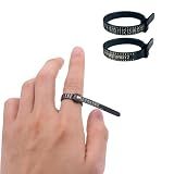 TANJIN Black US UK Ring Sizer Measuring Tool Plastic Finger Sizer Ring Gauge Measuring Tool Belt for Measuring Wedding Rings Proposal Rings 2 PCS