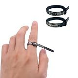 TANJIN Black US UK Ring Sizer Measuring Tool Plastic Finger Sizer Ring Gauge Measuring Tool Belt for Measuring Wedding Rings Proposal Rings 2 PCS