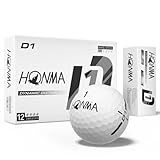 Honma 2024 D1 Distance Golf Balls,Extra Soft Feel with Long Distance,High Speed Core with Low Spin Design,Low Compression Golfballs Perfect for Men,Women Beginners,White,1 Dozen