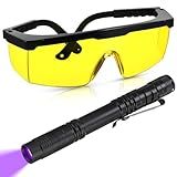 Tellegloww Air Conditioner Leak Detector Tool AC Leak Automotive Kit UV Light Oil Dye Detection with Protective Glasses for Dog/Cat Urine, Dry Stains, Bed Bug, Resin Curing(Pocket)