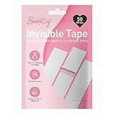 BearKig 50-Strips Double-Sided Tape for Fashion, Invisible Clear Fabric Tape for Clothing & Body with All Day Strength, Hypoallergenic for Sensitive Skin
