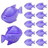 12 Pack Universal Humidifier Cleaner Fish Compatible with Almost All Humidifiers and Fish Tanks, Equipped with Silver Ion Filter Balls, Prevents Hard Water Build-Up, Reduces Scale, Purple