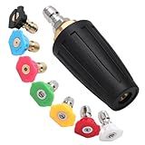 Pressure Washer Turbo Nozzle Tips, 4000 PSI 4.0GPM Quick Connector Turbo Nozzle with 7 Pieces Spray Nozzle Tips Kit Multiple Degrees
