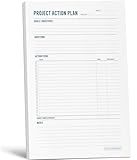 Two Tumbleweeds - Project Planner Notepad - 7 x 10” Planning Pad for Project Management with Checklist, Action Items, Notes - Task Planner - To Do List Organizer For Work & School - 50 Sheets