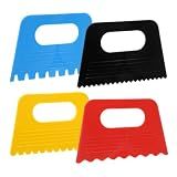 4 Pcs Paint Texture Tools, Plastic Paint Scraper Supplies Kit, Plaster Tools for Texture Art on Canvas Putty Acrylic Plaster Arts Pottery Scraper Tool