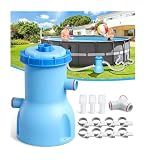 BluClear Standard Series Above Ground Pool Filter Pump - 800 GPH Flow Rate | Rapid Circulation & Micro-Debris Filtration, Pool Cartridge Filter Pump System - Keep Water Crystal Clean & Clear-Deep Blue