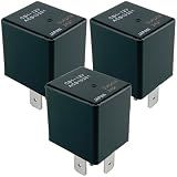 CB1-12V-12VDC ACB13201 Relay (3-Pack) 12V 40A 5-Pin SPST/SPDT Automotive Power Relay Compatible with Fuel Pump, HID Lighting, ABS & A/C Systems, Resolves No-Start & Flickering Light Issues