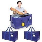 Yan & Hin Extra Large Moving Bags Heavy Duty 2 Pack, 90L Storage Bags for Moving with Zipper & Reinforced Handles, College Dorm Moving Bags, Reusable Packing Bags for Clothes, Blankets, Organization