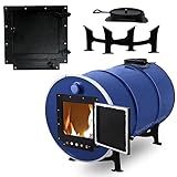 Barrel Stove Kit – Perfect For 30 to 55 Gal Drum Wood Stove Kit - Heavy Duty Steel Barrel Camp Stove Kit w/Stove Door - DIY Oil Barrel Stove Kit Heat Source for Winters in Workshop, Cabin, or Garage