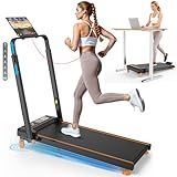Walking Pad Treadmill with Incline & Adjustable Height, 4 in 1 Folding Under Desk Treadmill, 2025 Upgraded 3.5HP Walking Pad with Handle Bar, Electric Portable Treadmills for Home 350LBS, LED Display