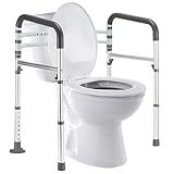 Lianjindun Toilet Safety Rails, Adjustable Toilet Frame for Elderly, Seniors, Handicap & Disabled, Foldable Handicap Toilet Handles Fit Any Toilets (300 LB)