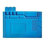 Kaisi S-160 Soldering Mat Insulation Silicone Magnetic Repair Work Station Mat Heat-Resistant for BGA and Gun Soldering Iron, Workbench, Cell Phone Laptop Repair, Size: 17.8 x 11.8 inch