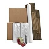 UBMOVE Basic Moving Boxes Kit #1,1 to 2 Bedroom Kit, Boxes and Supplies, Small Spaces Moving Kit, Packaging & Storage Boxes, Bubble Roll, Tape, Packing Paper, Apartment Moving Supplies Kit