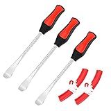 BELOMI Tire Spoons Lever Tool Set, Steel Professional Tire Changing Removal Kit with 1 Portable Bag + 3 Tire Spoons + 2 Rim Protectors, Tire Repair Tool for Motorcycle, Dirt Bike, Lawn Mower (Red)