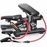 KeppiFitness Steppers for Exercise at Home, Mini Stepper with 350LB Maximum Capacity, Resistance Bands for Cardio, Fitness and Full Body Workout - FITSTEP500