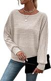 RICHSTORY Long Sleeve Shirts for Women Fall Tops Pullover Sweater Apricot M