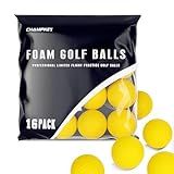 CHAMPKEY Practice Foam Golf Balls 16 or 32 Pack | Limited Flight Golf Balls | True Spin and Feel Training Golf Practice Balls（16 Pack）