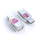 PortaPow USB Data Blocker - Protect Against Juice Jacking (Transparent, 2)