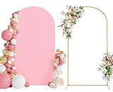 Wokceer 7.2 FT Wedding Arch Backdrop Stand and Arch Cover Metal Arch Stand with Arch Stand Cover for Birthday Party Wedding Ceremony Bridal Baby Shower Event Decor