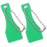 10 Pieces Lottery Ticket Scraper Lottery Ticket Scratcher Sticker Label Remover Plastic Small Scraper Shovel Shape Lottery Scratcher Lottery Scraper with Keychain, Green