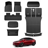 Floor Mats for 2025 2026 Tesla Model Y Juniper, 8PCS All Weather Full Set Cargo Liners Accessories, 3D TPE Odorless Trunk Frunk Rear Mats & Trunk Sill Guard for 5-Seater (Not Fit 7-Seat & Standard)