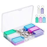 Cuttte 20 Pack Plastic Key Tags with Labels and Container 5 Colors