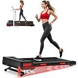 Walking Pad Treadmill with 14% Auto Incline, 350 LBS Weight Capacity Walking Pad Under Desk, 4-in-1 Treadmills for Home with App Compatible & 12 HIIT Programs, Portable Treadmill with LED Display
