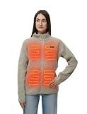 HENNCHEE Heated Fleece Jackets for Women with 12V 16000mAh Power Bank