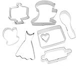 Baking Cookie Cutter 8 Piece Set from The Cookie Cutter Shop - Oven Mitt, Cake Stand, Mixer, Rolling Pin, Apron Cookie Cutters – Tin Plated Steel Cookie Cutters