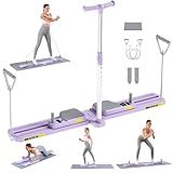 Pilates Board, Pilates Reformer Multifunctional Home Workout Equipment with Resistance Bands & LED Timer, Anti-Slip Design Machine, Core & Full Body Training Pilates Kit for Women and Beginners