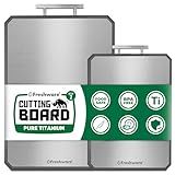 Freshware Titanium Cutting Board for Kitchen, Set of 2, Double Sided Cutting Boards, Pure Titanium/PP, Chopping Board with Juice Grooves, Dishwasher Safe, Medium 12.1" by 8.3" and Large 16.2" by 11"