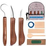 Beginner-Friendly Wood Carving Kit, 3pc Whittling Knife Set with Wood Carving Knives, Spoon Carving Knife, Basswood Blocks, & Fun Learning Videos, Wood Whittling Kit for Beginners from Schaaf Tools