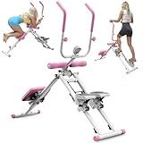 KINMAC 2 in 1 Stair Stepper & Ab Workout Machine - Multi-Function Trainer-Upgrade High-Efficiency Stairmaster & Ab Trainer Machine Full-Body Exercise Equipment for Home Gym Exercise -White Pink