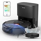 Robot Vacuum and Mop with Self-Emptying, 5000Pa Robotic Vacuum with Mapping, LiDAR Navigation, 90-Day Hands-Free Cleaning, Wi-Fi/App/Alexa Control, No-Go Zones,Ideal for Pet, Hard Floors, Carpet