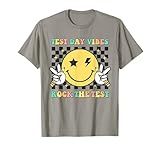 Groovy Motivational Test Day Vibes Rock The Test Testing Day T-Shirt