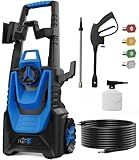 Pressure Washer -5000PSI Power Washer 500ML Foam Canno with Pressure Washers 4 Quick Connect Nozzles for Cars Patios Driveway