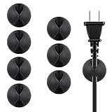 BEADNOVA Cable Clips Cord Organizer Cable Management Wire Cord Holder 1 Slots Adhesive Wire Holder for Car Charging Accessory PC Office Home (Black, 8 pcs)