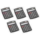 Amazon Basics LCD 8-Digit Desktop Calculator, Portable and Easy to Use, Black, 5-Pack