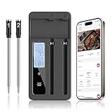 Smart Wireless Meat Thermometer with Dual Probes - Advanced Bluetooth Cooking Thermometer for Perfect Grilling, Smoking, Oven Roasting & Air Frying, Long Range Monitoring & Smart Alerts