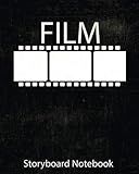 Storyboard : film Notebook & Journal :Storyboard Template :Cinema Notebook:Black: (8"x 10" Notebook with black grunge cover, 4 frames per page ideal for filmmakers, advertisers, animators)