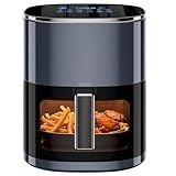Simple Deluxe 12-in-1 Air Fryer 6.34 Qt, Digital Preset Airfryer with Visible Window, Nonstick and Dishwasher-Safe Basket, Air Fry, Roast, Bake, Dehydrate, Fries, 1700W, Gary