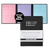Meeting Notebook for Work & Project Planner Kit for Men and Women – 90 Large Sticky Notes for Work Organization, Project Management, Business Professionals & Work Planners